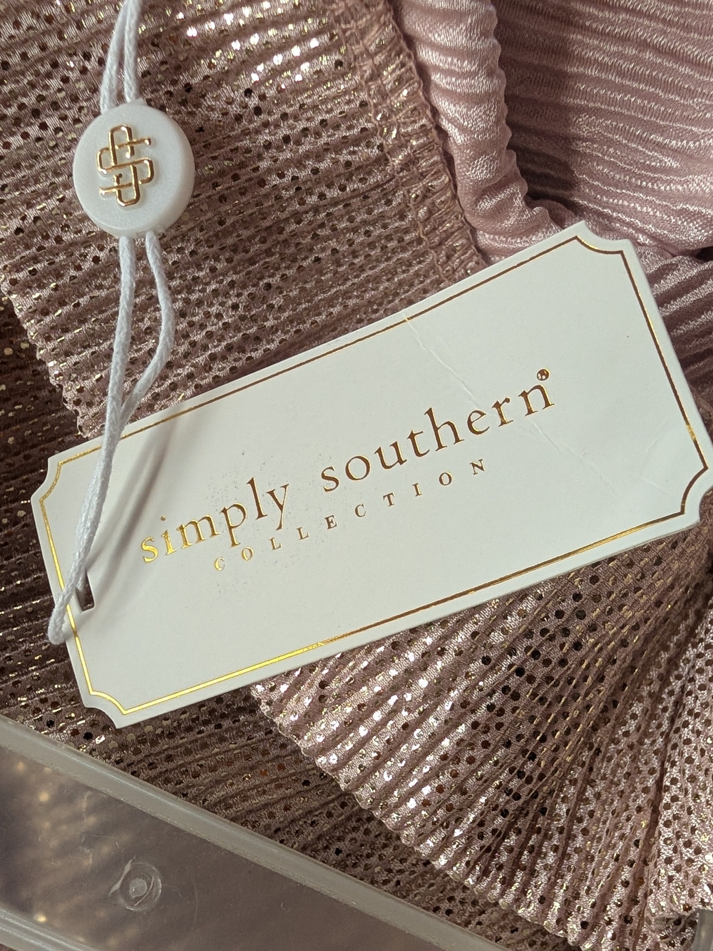 NWT Simply Southern Shimmery Blush Wide-Leg Pants Size M-L - Picture 4 of 6